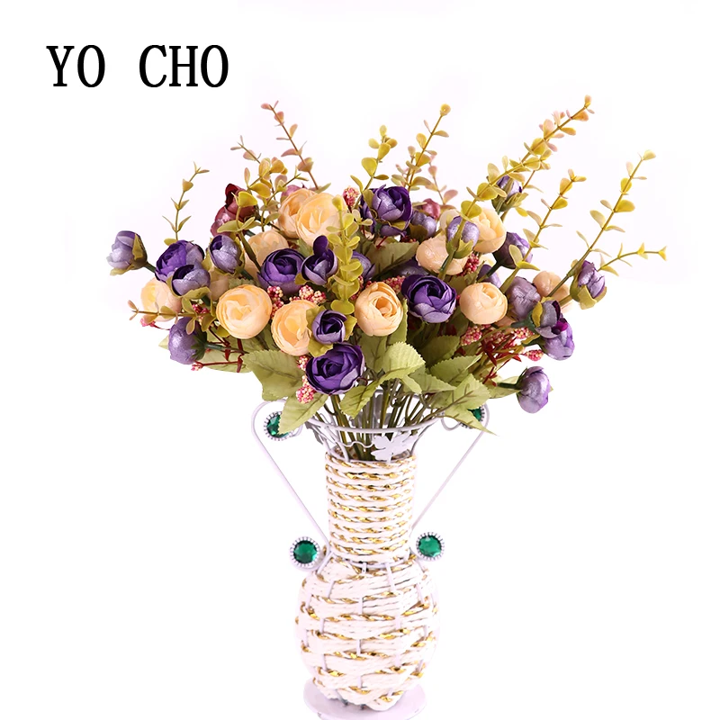 YO CHO wedding decoration Sequins artificial Fern silk rose flower bouquet home accessories fake little peony floras bunch
YO CHO wedding decoration Sequins artificial Fern silk rose flower bouquet home accessories fake little peony floras bunch
