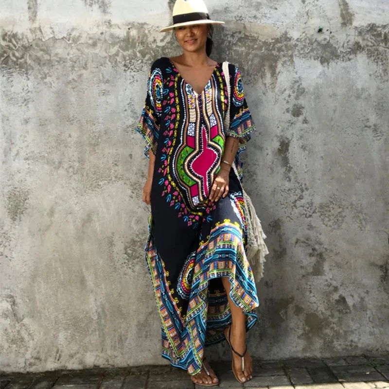 African Kaftan Black Tunic Dresses for Women's Dashiki Dress Summer Ethnic Traditional African Clothing Long Maxi Dress Robe
African Kaftan Black Tunic Dresses for Women's Dashiki Dress Summer Ethnic Traditional African Clothing Long Maxi Dress Robe