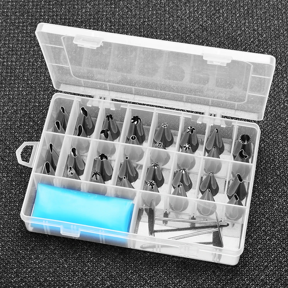 38pcs/set Russian Piping Pastry Bag Stainless Steel Nozzle Set Icing Piping Tubes Bakeware Cake Dessert Decorators
38pcs/set Russian Piping Pastry Bag Stainless Steel Nozzle Set Icing Piping Tubes Bakeware Cake Dessert Decorators