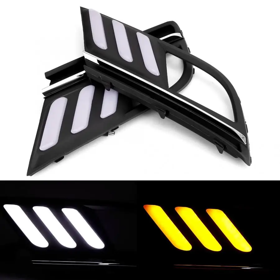 1 Pair Car Daytime Running Light Turn Signal 2-Color LED Fog Lamp Cover for Jetta MK7 Sagitar 2016 2017 2018 DRL car-styling
1 Pair Car Daytime Running Light Turn Signal 2-Color LED Fog Lamp Cover for Jetta MK7 Sagitar 2016 2017 2018 DRL car-styling