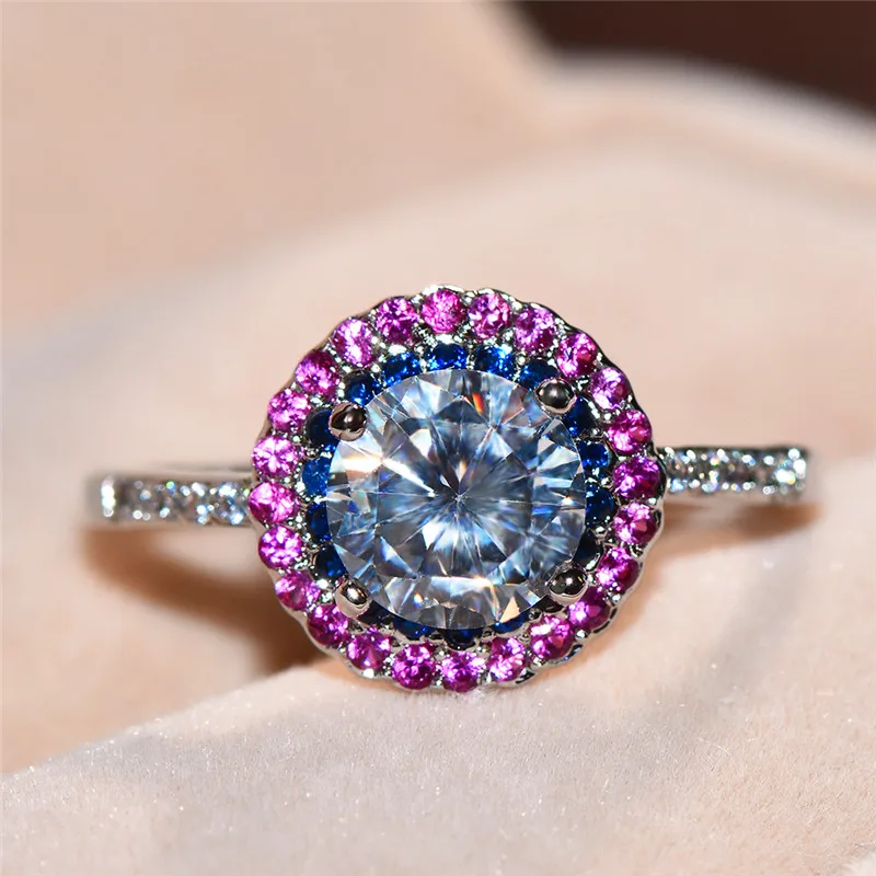Crystal Female Blue Stone Engagement Ring Unique Luxury Fashion Silver Colorful Rainbow Ring Vintage Wedding Rings For Women
Crystal Female Blue Stone Engagement Ring Unique Luxury Fashion Silver Colorful Rainbow Ring Vintage Wedding Rings For Women