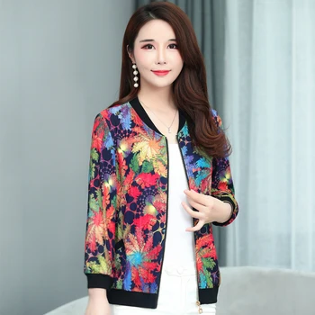 Brieuces Spring summer woman silk cloud jacket woman nine-point sleeve baseball uniform women's printed coat plus size S-5XL
Brieuces Spring summer woman silk cloud jacket woman nine-point sleeve baseball uniform women's printed coat plus size S-5XL