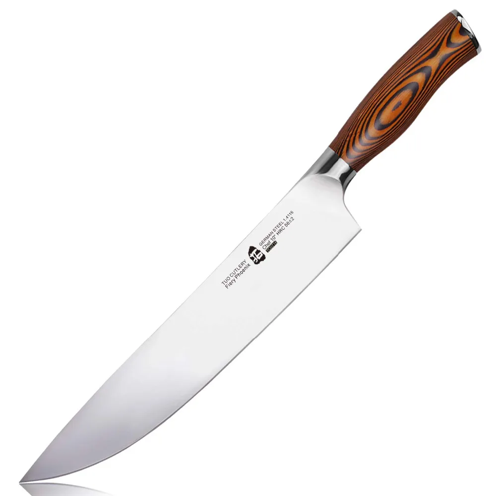 TUO Cutlery Chef Knife - German HC Stainless Steel Kitchen Chef's Knife, Non-slip Ergonomic Pakkawood Full Tang Handle - 10''
TUO Cutlery Chef Knife - German HC Stainless Steel Kitchen Chef's Knife, Non-slip Ergonomic Pakkawood Full Tang Handle - 10''