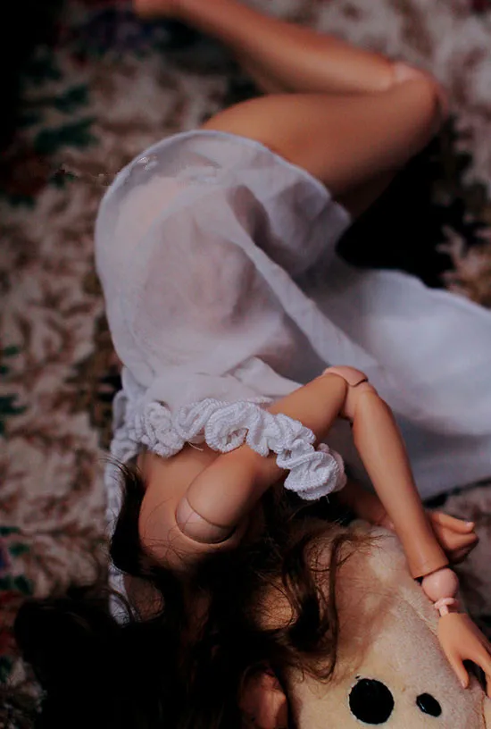 Одежда для кукол BJD белый халат пижама шифоновая юбка 1/3 1/4 SD DD двухсторонняя