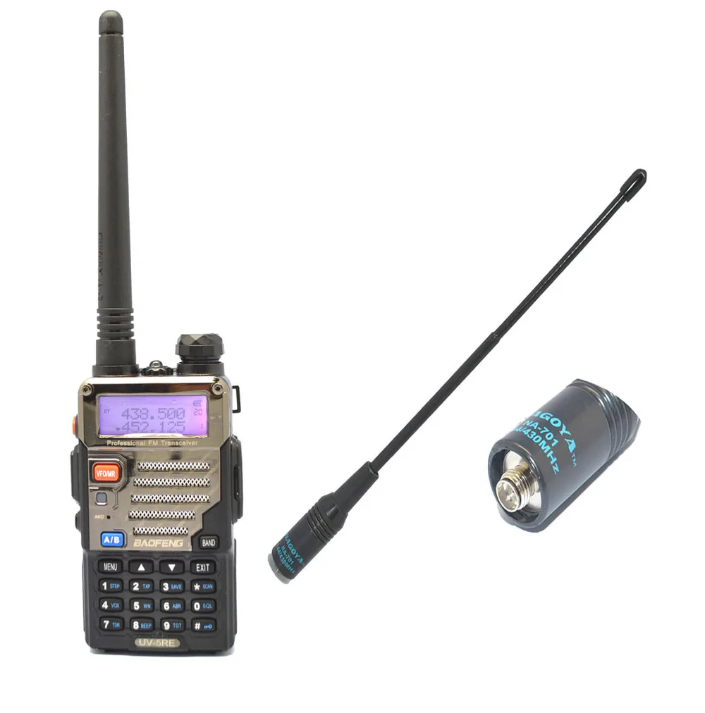 BAOFENG UV-5RE VHF/UHF Dual Band Walke Talkie +Na-701 SMA-F Antenna Handy Hunting Radio Receiver With Headfone
BAOFENG UV-5RE VHF/UHF Dual Band Walke Talkie +Na-701 SMA-F Antenna Handy Hunting Radio Receiver With Headfone