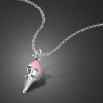 Fashion cute girl sterling silver jewelry 925 silver pink ice cream pendant necklace charm woman 18 inch silver chain necklace
Fashion cute girl sterling silver jewelry 925 silver pink ice cream pendant necklace charm woman 18 inch silver chain necklace