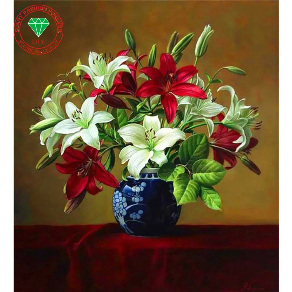 Diamond embroidery Flower Lily needlework cross stitch set square resin diamond painting art wall picture Painting rhinestones
Diamond embroidery Flower Lily needlework cross stitch set square resin diamond painting art wall picture Painting rhinestones