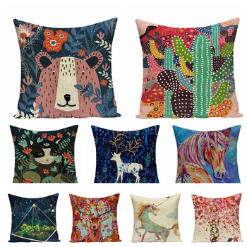 Retro Art Nordic Animal Linen Printed Square Pillowcase Deer And Fox Cushions Home Decor Decorative Pillow Sofa Throw Pillows
Retro Art Nordic Animal Linen Printed Square Pillowcase Deer And Fox Cushions Home Decor Decorative Pillow Sofa Throw Pillows