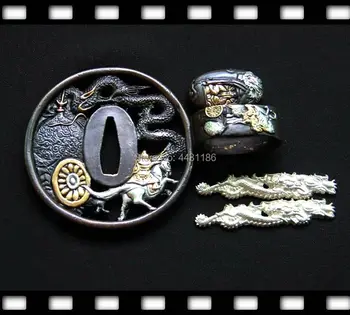 A Set Delicate Metal Crafts Copper Sword Accessories Tsuba Menuki Fuchi Kashira for Japanese Samurai Sword Katana DIY Fittings
A Set Delicate Metal Crafts Copper Sword Accessories Tsuba Menuki Fuchi Kashira for Japanese Samurai Sword Katana DIY Fittings