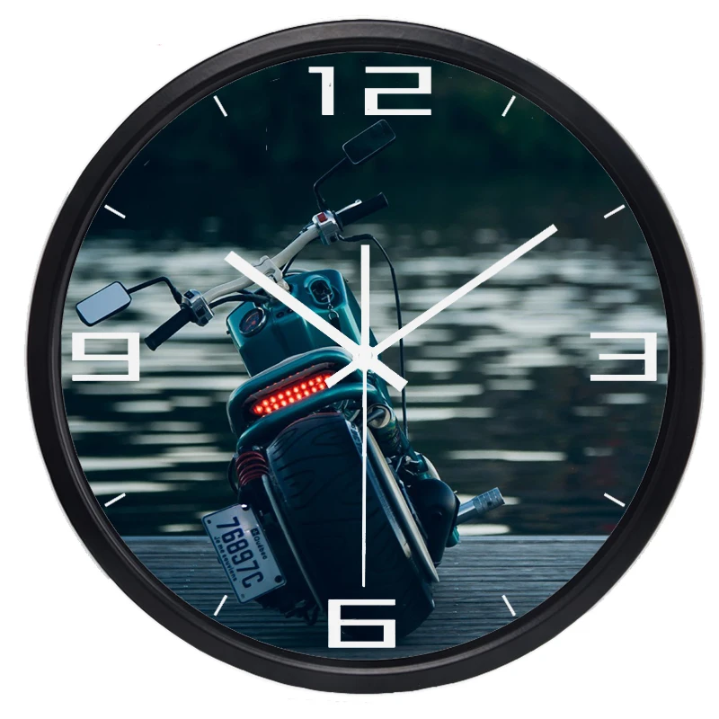 Creative Motorcycle Wall Clock for Men Living Room Office, Bedroom, Glass face Metal Frame No Sound Smooth Gift Clock
Creative Motorcycle Wall Clock for Men Living Room Office, Bedroom, Glass face Metal Frame No Sound Smooth Gift Clock