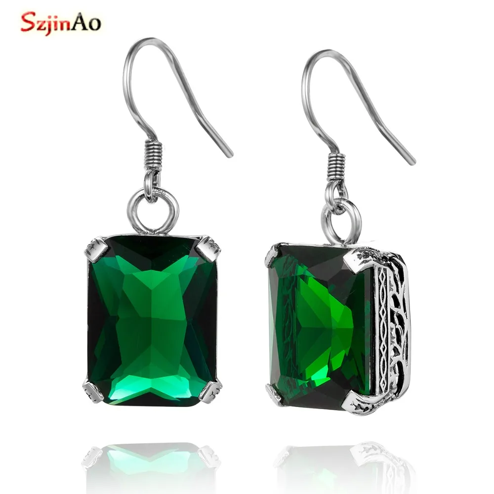 SzjinAo Long Dangle Earrings Jewelry Emerald 925 Sterling Silver Charm Drop Dangle Earring for Women Luxury Wedding Earrings
SzjinAo Long Dangle Earrings Jewelry Emerald 925 Sterling Silver Charm Drop Dangle Earring for Women Luxury Wedding Earrings