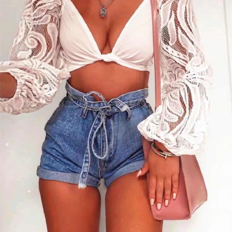 Summer women shorts denim hot shorts female denim casual denim shorts High-waist fashion lace-up denim shorts for women 2019
Summer women shorts denim hot shorts female denim casual denim shorts High-waist fashion lace-up denim shorts for women 2019