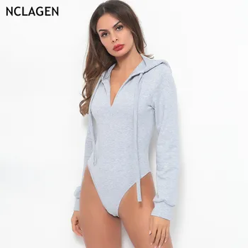 NCLAGEN 2019 Women Sexy Deep V Neck Hooded Bodysuits Long Sleeve Bodycon Female Solid Color Jumpsuits Gray Playsuits Outfits
NCLAGEN 2019 Women Sexy Deep V Neck Hooded Bodysuits Long Sleeve Bodycon Female Solid Color Jumpsuits Gray Playsuits Outfits