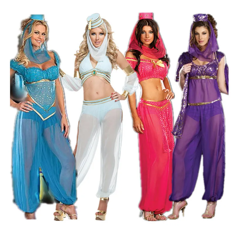 

Hot!sexy Arabic dance costume sexy goddess GENIE Jasmine Aladdin Princess Costume Fancy Dress Arabian Belly Dancer Dress