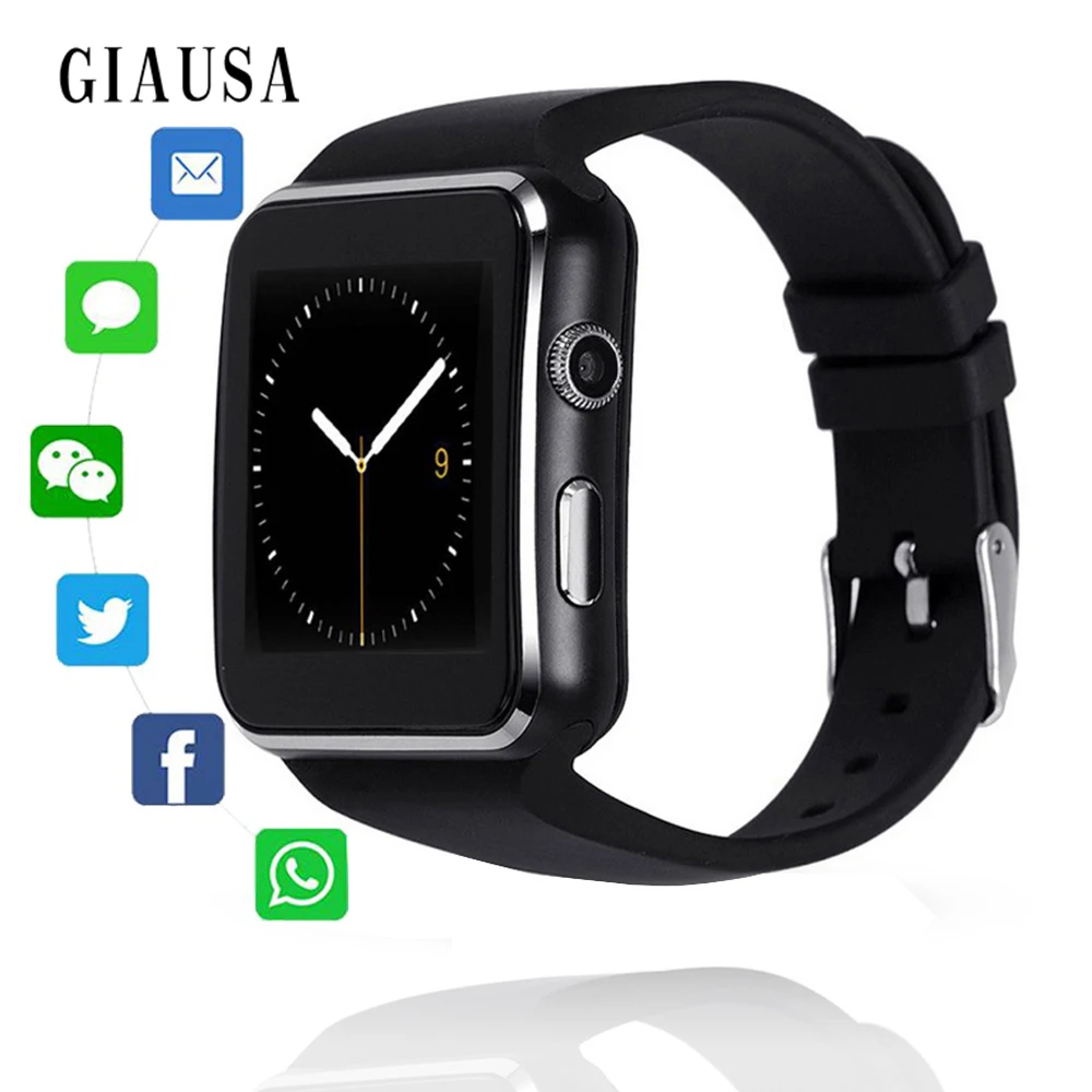 GIAUSA X6 Bluetooth Smart Watch with Screen Support SIM TF Card Camera Touch Smart watch for iPhone Xiaomi Android Phone PK GT08
GIAUSA X6 Bluetooth Smart Watch with Screen Support SIM TF Card Camera Touch Smart watch for iPhone Xiaomi Android Phone PK GT08