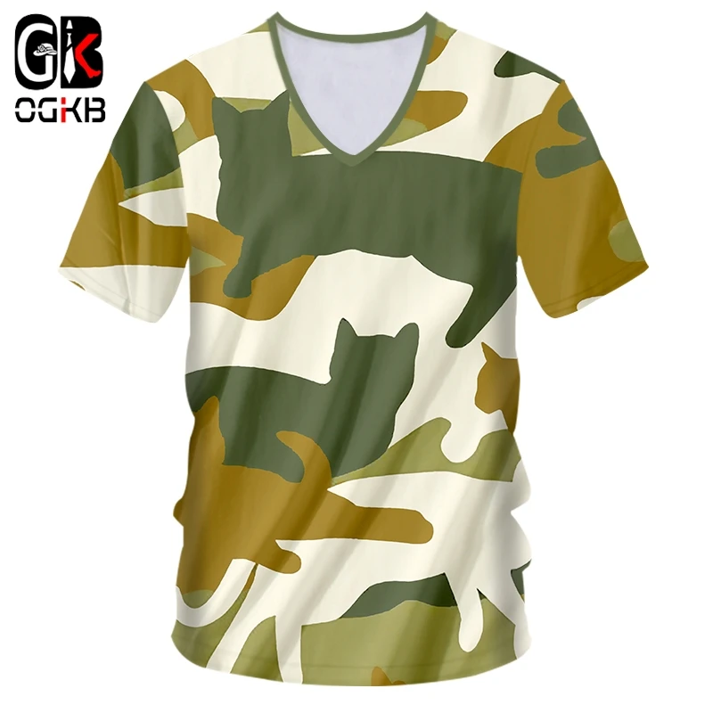 OGKB Tshirt Deep V Neck Large size leisure 3D T Shirts Print Camouflage cat Hip Hop Big Size Habiliment Man Tee Shirt
OGKB Tshirt Deep V Neck Large size leisure 3D T Shirts Print Camouflage cat Hip Hop Big Size Habiliment Man Tee Shirt