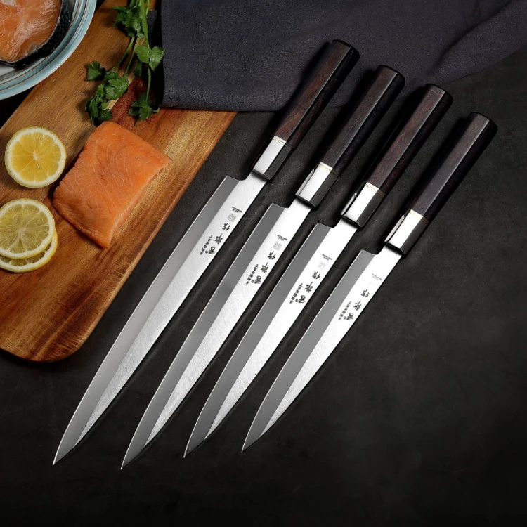 Stainless Steel Sashimi Kitchen Knife Chef Knife Japanese Salmon Sushi Petty Raw Fish Filleting Knife
Stainless Steel Sashimi Kitchen Knife Chef Knife Japanese Salmon Sushi Petty Raw Fish Filleting Knife