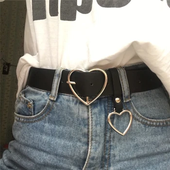 Women Belt Fashion PU Leather Metal Heart Pin Buckle Belt Jeans Dress Waistband Women Belt Length 105cm
Women Belt Fashion PU Leather Metal Heart Pin Buckle Belt Jeans Dress Waistband Women Belt Length 105cm