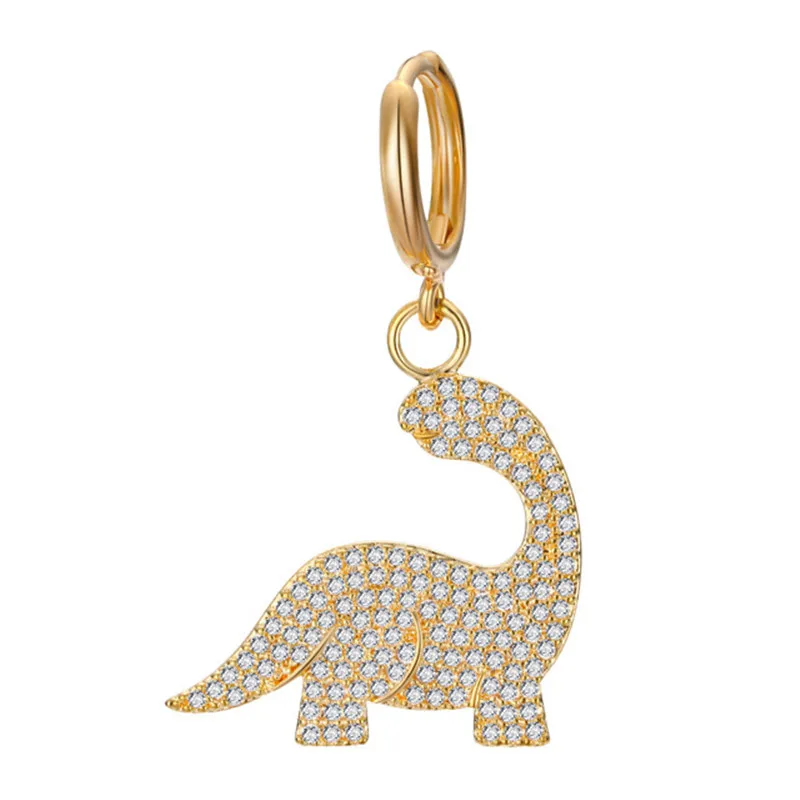 1PC Cute Crystal Dinosaur Pendant Hoop Earring For Women Girl Fashion Gold Color Small Animals Circle Earrings Jewelry E443
1PC Cute Crystal Dinosaur Pendant Hoop Earring For Women Girl Fashion Gold Color Small Animals Circle Earrings Jewelry E443