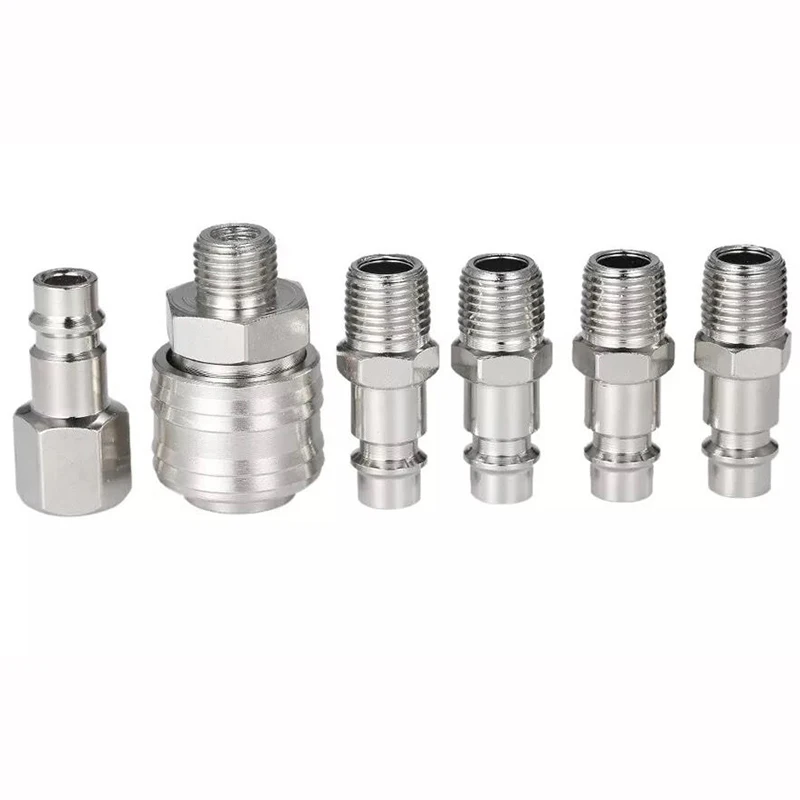 6pcs 1/4" BSP German-style Quick Coupler Set Continental Internal/External Thread Air Hose Compressor Connectors
6pcs 1/4" BSP German-style Quick Coupler Set Continental Internal/External Thread Air Hose Compressor Connectors