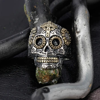 Skull 925 Sterling Silver Rings Gothic Sugar Mexican Day of the Dead Vintage Carved Skeleton Cross for Men Women Fine Jewelry
Skull 925 Sterling Silver Rings Gothic Sugar Mexican Day of the Dead Vintage Carved Skeleton Cross for Men Women Fine Jewelry