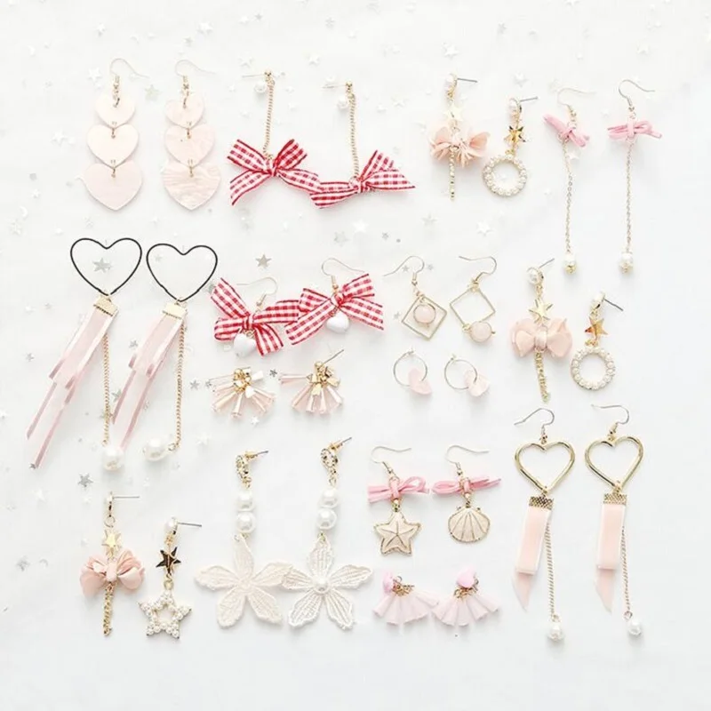 2019 Sweet girl pink tassel long asymmetric dangle earrings fashion korean geometric love heart bowknot earrings jewelry gifts
2019 Sweet girl pink tassel long asymmetric dangle earrings fashion korean geometric love heart bowknot earrings jewelry gifts