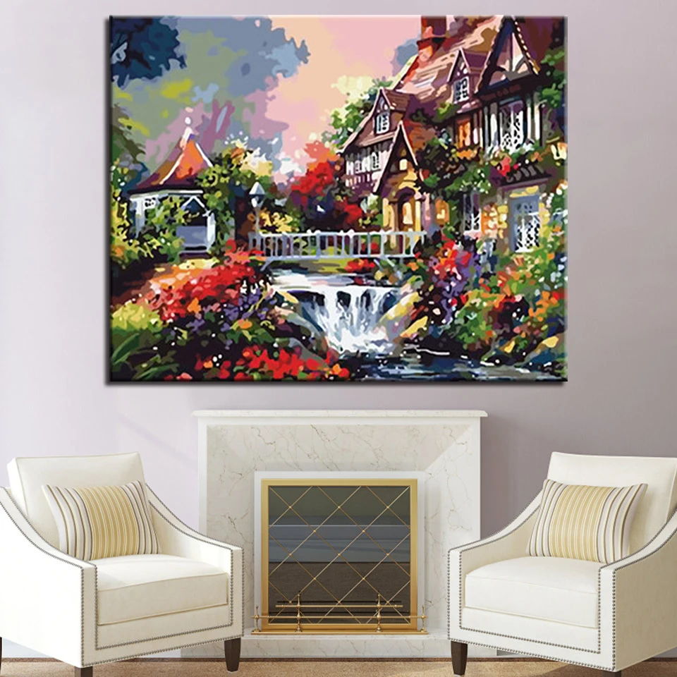 Framework DIY Oil Painting Digital By Numbers Small Bridge Water House Modern Wall Art Picture For Home Decoration Artwork
Framework DIY Oil Painting Digital By Numbers Small Bridge Water House Modern Wall Art Picture For Home Decoration Artwork