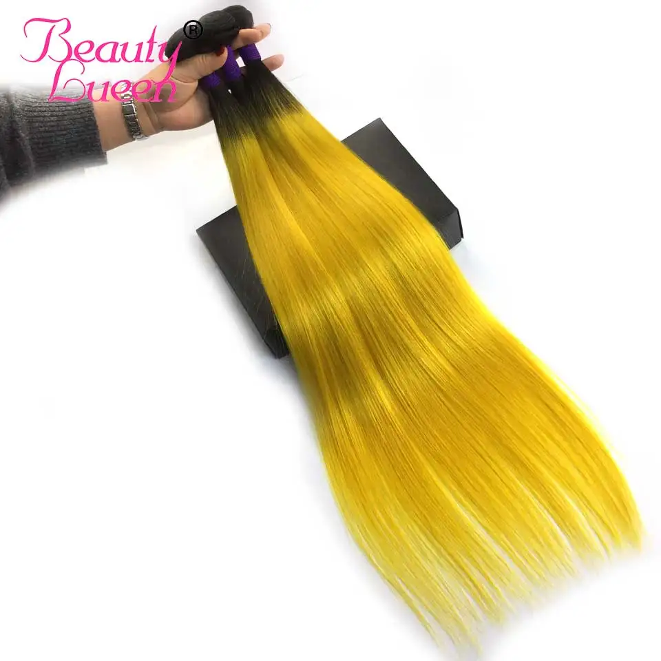 ombre 1b orange bundle with closure two tone 350 dark roots ombre brazilian straight hair bundles with closure remy human hair (47)
