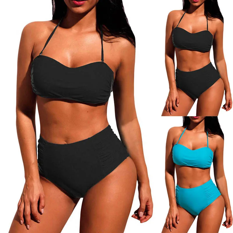 2019 New Women Summer Bikini Halter Backless Wire Free Ruffled Side High Waist Swimsuit ALS88
2019 New Women Summer Bikini Halter Backless Wire Free Ruffled Side High Waist Swimsuit ALS88