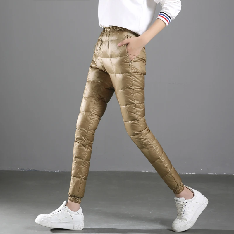 New Autumn Winter Fashion Warm White Duck Down Pants Women Elastic Waist Trousers Female Casual Slim Pencil Pant Outwear Mw111
New Autumn Winter Fashion Warm White Duck Down Pants Women Elastic Waist Trousers Female Casual Slim Pencil Pant Outwear Mw111