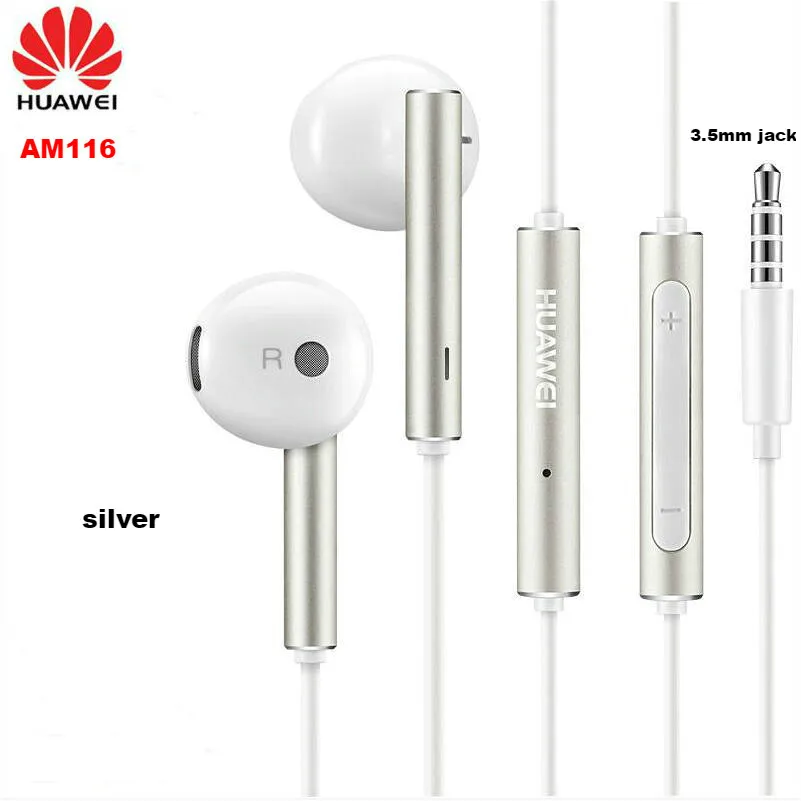 Оригинальные наушники Huawei am116 Honor AM115 гарнитура с микрофоном 3 5 мм для смартфона