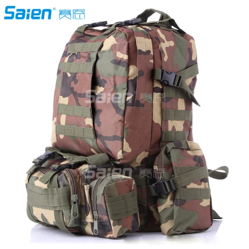 

Camouflage Camping Bag 23x19x5.5 Oxford Nylon Backpack Travel Hike Camp Climb 55L Tactical Backpack