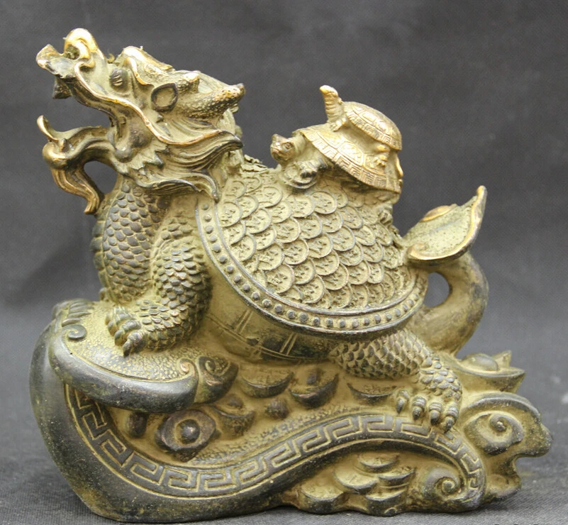 song voge gem S5718 8" Chinese Fengshui Bronze Gilt Dragon Turtle Tortoise Rich Money Ru Yi Statue
song voge gem S5718 8" Chinese Fengshui Bronze Gilt Dragon Turtle Tortoise Rich Money Ru Yi Statue