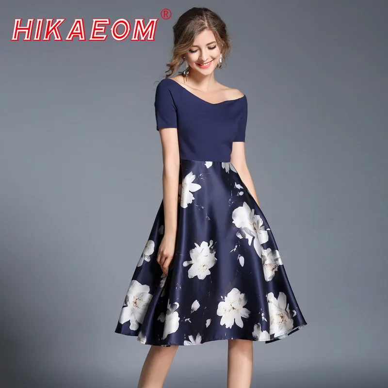 2018 Early Autumn Dresses New Floral Printing Deep V Neck Slim A Line Large Swing Short Sleeve Sexy Knee Length Dress
2018 Early Autumn Dresses New Floral Printing Deep V Neck Slim A Line Large Swing Short Sleeve Sexy Knee Length Dress