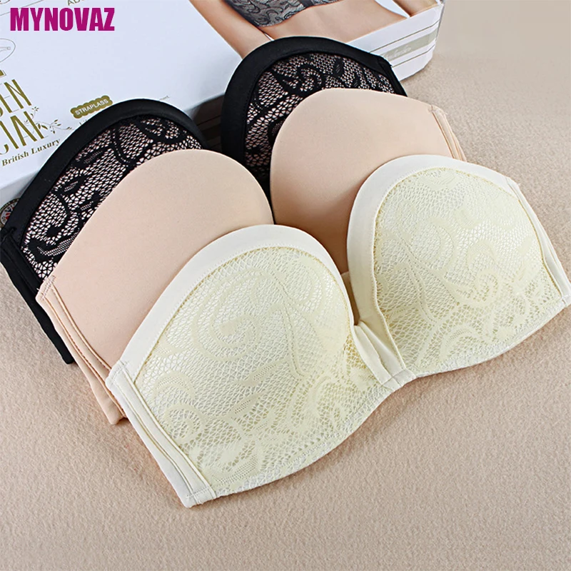 MYNOVAZ-Hot Sell Sexy Invisible Bras Seamless Lace Bralette One-Piece Strapless For Women Push Up Fashion Wireless Bra Plus Size 5