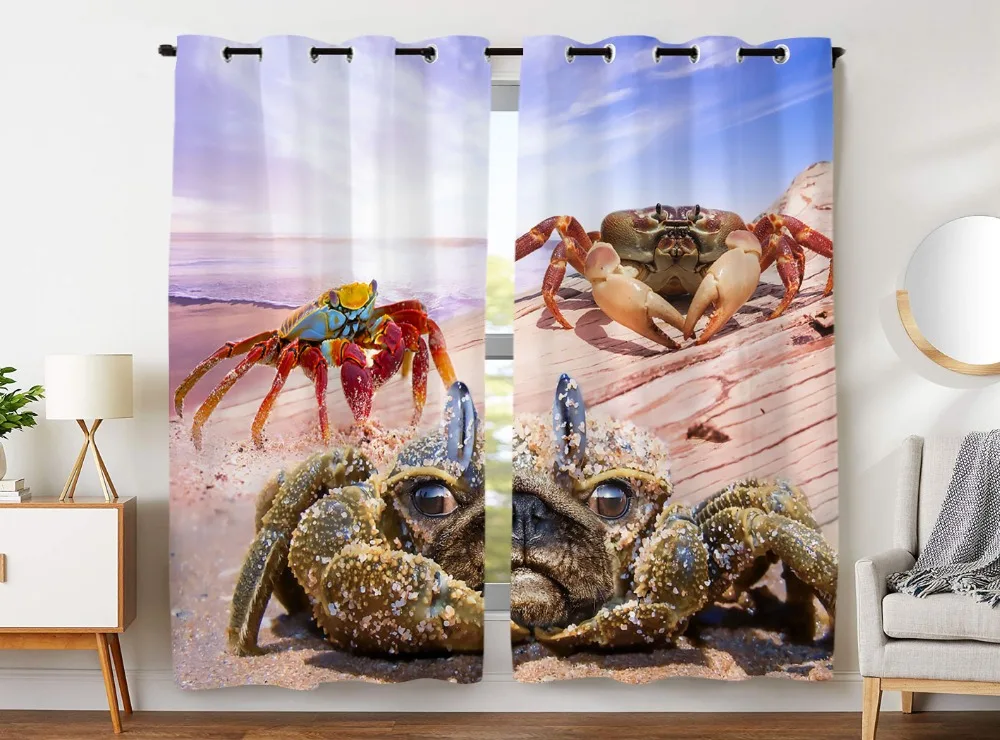 HommomH Curtains (2 Panel) Grommet Top Darkening Blackout Room Beach Sea Crab In Battle
HommomH Curtains (2 Panel) Grommet Top Darkening Blackout Room Beach Sea Crab In Battle