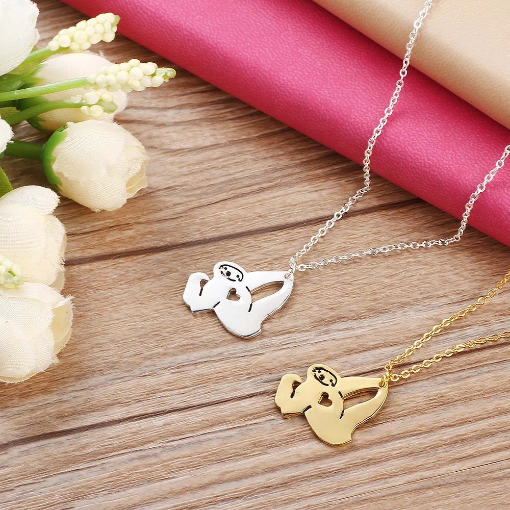 Handmade Very Confident Sloth Necklace Pendant Collares Mujer Plated Silver Animal Chain Jewellery Accessories For Gift 
Handmade Very Confident Sloth Necklace Pendant Collares Mujer Plated Silver Animal Chain Jewellery Accessories For Gift