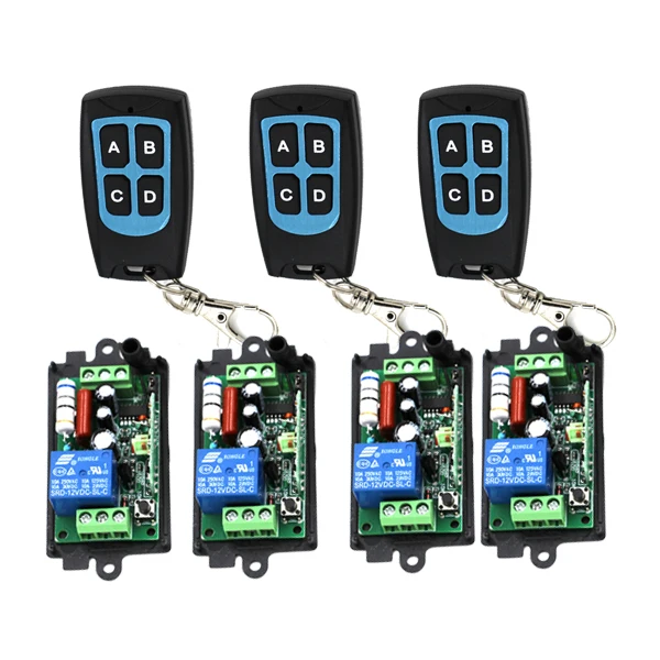 AC110V 220V RF Wireless ON/OFF Remote Control Switch 4 Receiver & 3 Transmitter 315MHZ /433Mhz SKU: 5146
AC110V 220V RF Wireless ON/OFF Remote Control Switch 4 Receiver & 3 Transmitter 315MHZ /433Mhz SKU: 5146