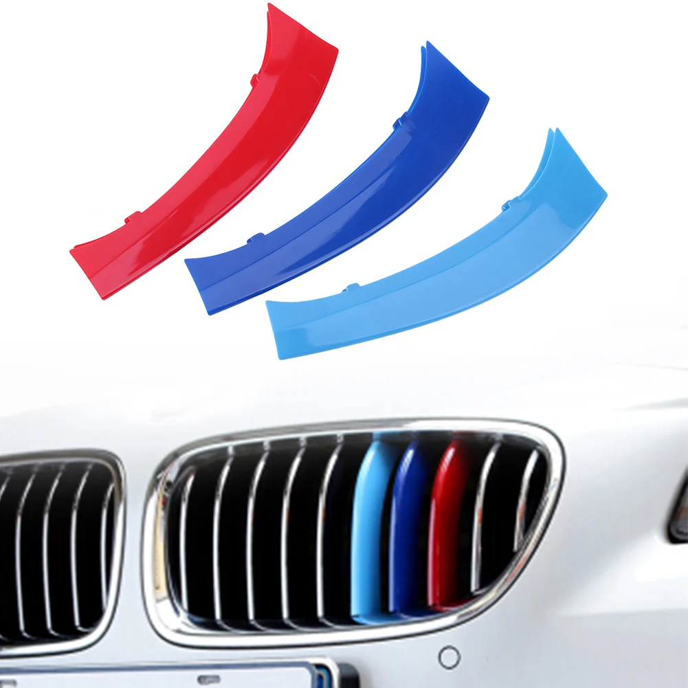 Car Front Grille Strip Insert Trim Cover for BMW X3 F25 11-17 3D M-Colored Stripes