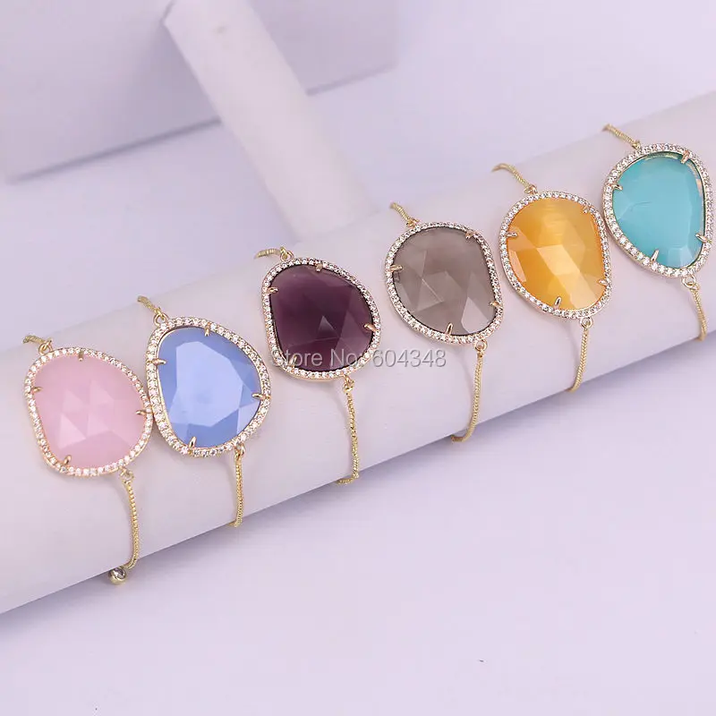 10PCS Micro Pave Zircon Charm Copper Metal Bezel Quartz Crystal Stone Connectors Link Chain Bracelets For Women
10PCS Micro Pave Zircon Charm Copper Metal Bezel Quartz Crystal Stone Connectors Link Chain Bracelets For Women