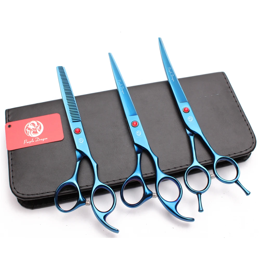 7" Teflon Purple Dragon Blue Animal Supplies Grooming Set Straight Scissors Thinning Shears Up Curved Scissors Pets Shears Z3002
7" Teflon Purple Dragon Blue Animal Supplies Grooming Set Straight Scissors Thinning Shears Up Curved Scissors Pets Shears Z3002