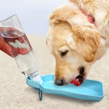 1pcsDog Reise Wasser Flasche Dispenser Faltbare Kunststoff Hund Katze Trinken Wasser Feeder Tragbare Outdoor Pet Welpen Schüssel 250ml 500ml(China)