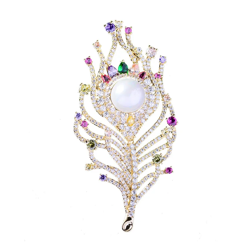 Elegant Cubic Zircon Pearl Feather Brooch Pin Women Party Bridal Wedding Jewelry 3175
Elegant Cubic Zircon Pearl Feather Brooch Pin Women Party Bridal Wedding Jewelry 3175