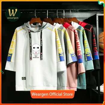 Hoodies Men Thin Hooded Sweatshirt harajuku Casual Printing Outwear Sweat Men WY362