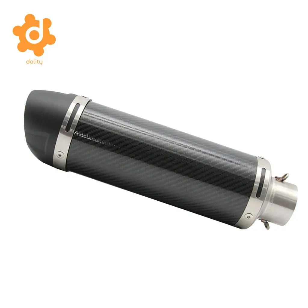 51mm Slip-On Motorcycle Racing Street Exhaust Muffler Carbon Fiber L.345mm