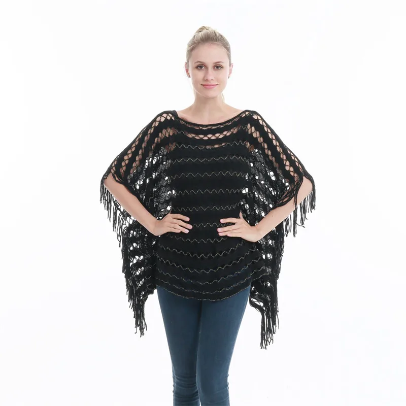 Summer Autumn Woman Poncho Casual Sweater Thin Hollow Pullover Tassel Gold Wire Woman Scarf Beach Smock PH33
Summer Autumn Woman Poncho Casual Sweater Thin Hollow Pullover Tassel Gold Wire Woman Scarf Beach Smock PH33