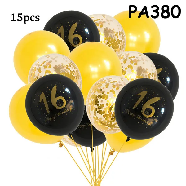 Air Balloon Gold Black 16 18 Balloons 18 Years Birthday Ballon Party Helium Birthday Party Decorations 18th Party Favors PAT51 (14)