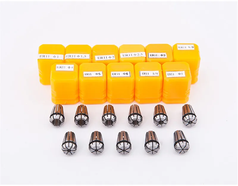 11pcs /set Er ER11 1-7mm ER elastic collet chuck collet chuck spindle motor special computer engraving machine free shipping!
11pcs /set Er ER11 1-7mm ER elastic collet chuck collet chuck spindle motor special computer engraving machine free shipping!