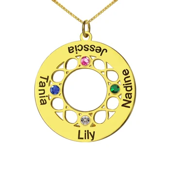 Wholesale Engraved Infinity Circle Name Necklace with Birthstone Gold Color Family Name Necklace Love Our Family Mother Necklace
Wholesale Engraved Infinity Circle Name Necklace with Birthstone Gold Color Family Name Necklace Love Our Family Mother Necklace