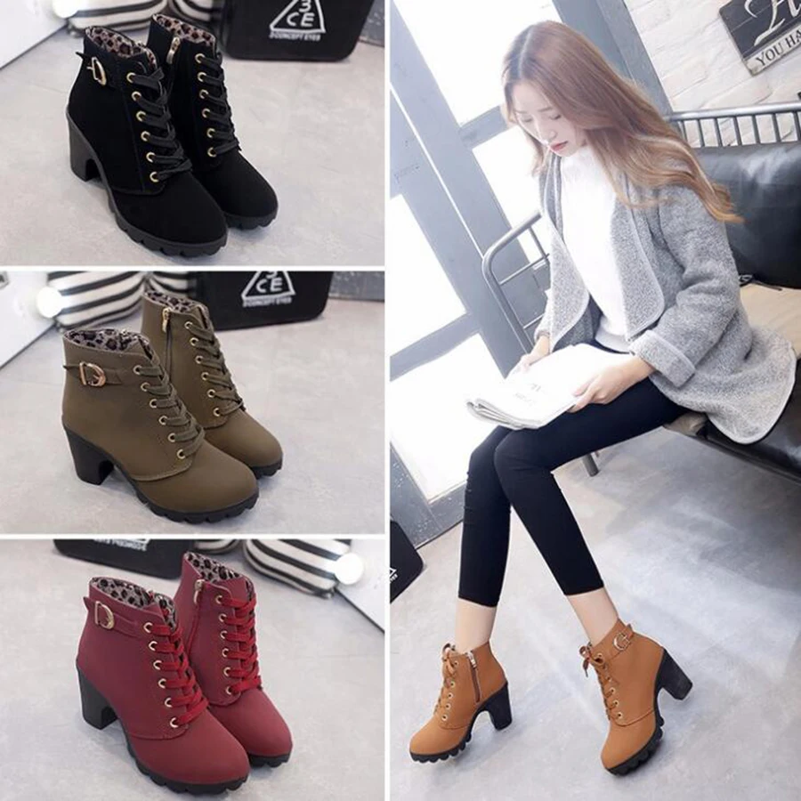 MHYONS Women ankle boots 2018 autumn women shoes high heelscm lace-up women martin boots botas de mujer plus
MHYONS Women ankle boots 2018 autumn women shoes high heelscm lace-up women martin boots botas de mujer plus